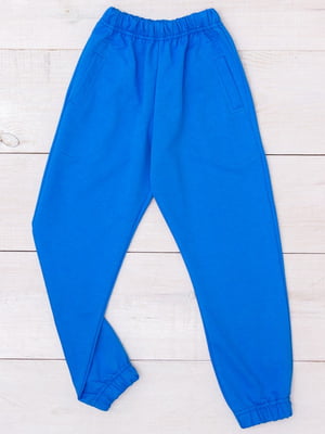 Блакитні трикотажні штани на резинці | 6852323