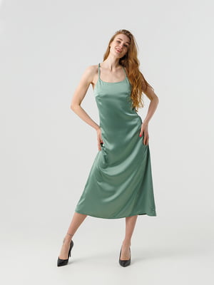 Зелена сукня в білизняному стилі | 6853610