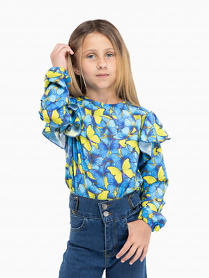 Блуза різнокольорова з яскравим принтом | 6853679