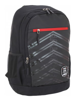Рюкзак шкiльний чорний з смужками | 6853836
