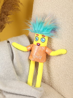 М'яка іграшка “Веселкове волосся” сосиска (40 см), жовта | 6854286