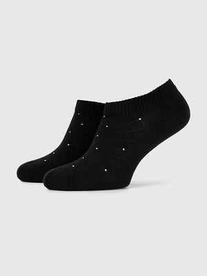 Короткі чорні шкарпетки у візерунок | 6854380