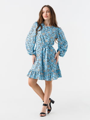 Блакитна сукня в квітковий принт | 6854433