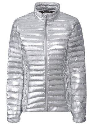 Куртка стьобана сріблястого кольору | 6855198