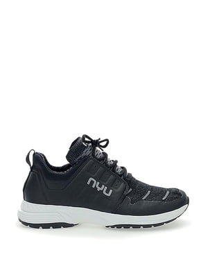 Чорно-антрацитові кросівки на шнурівці | 6855727