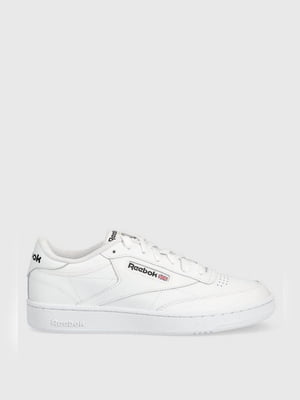 Білі шкіряні кросівки на шнурівці | 6855817