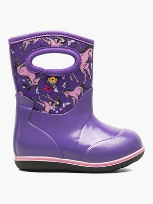 Водонепроникні фіолетові чобітки з принтом | 6855915
