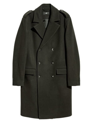 Темно-зелене двобортне пальто | 6855960