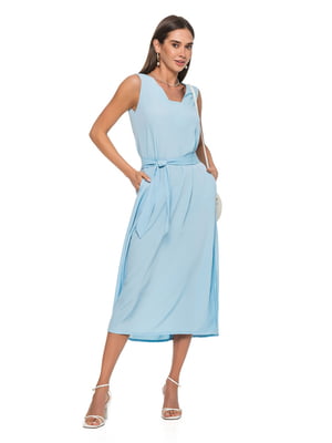 Сукня блакитна вільного крою, А-подібного силуету | 6856054