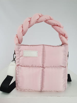 Рожева дута сумка шопер | 6857713