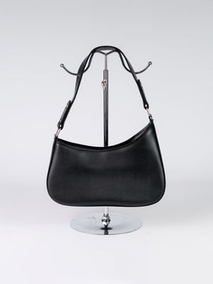 Чорна сумка-багет з екошкіри | 6857827