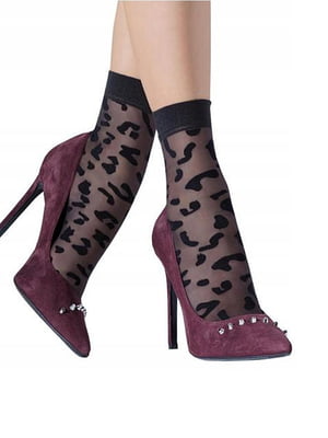 Шкарпетки чорні в леопардовий принт (20 den, 23-27) | 6857887