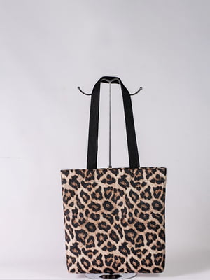 Леопардова сумка шопер з екошкіри | 6858348