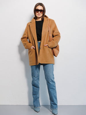 Кашемировое короткое пальто коричневого цвета | 6852773