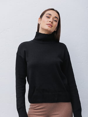 Вязаный черный свитер | 6852864