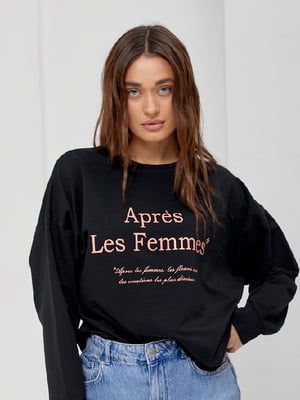 Світшот чорний з принтом Après Les Femmes | 6852906