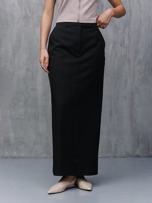Длинная черная юбка с разрезом сзади | 6852959