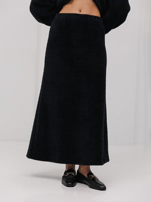 Длинная теплая черная юбка-трапеция | 6852984