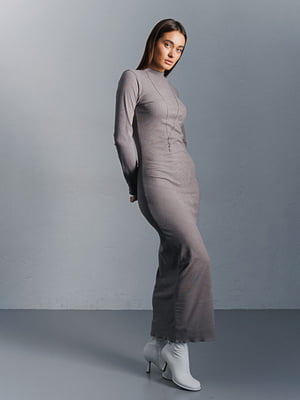 Довга сіра сукня-футляр | 6853082