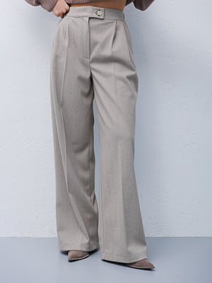 Кашемірові бежеві штани на трикотажній основі | 6853407