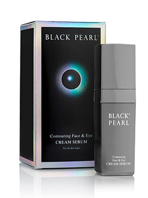 Крем-сироватка для обличчя та очей для всіх типів шкіри Black Pearl 30мл | 6859115