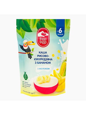 Каша молочна рисово-кукурудзяна з бананом для дітей з 6 місяців 200г | 6859302