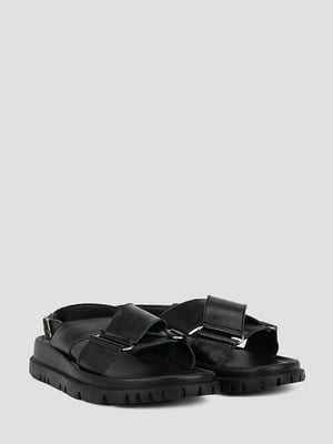Черные кожаные сандалии | 6859609