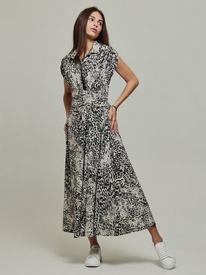 Черно-белое платье с леопардовым принтом | 6859554