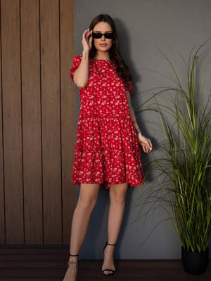 Червона сукня з рюшами та воланами | 6859912