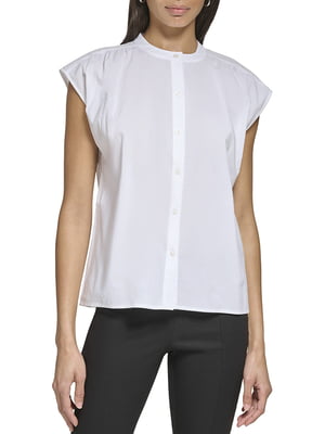 Біла блуза без рукавів | 6860252