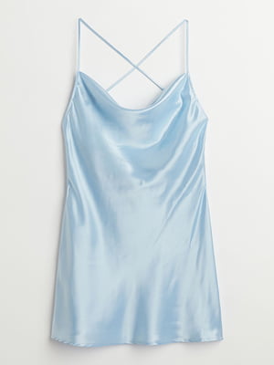 Голубое атласное платье | 6860482