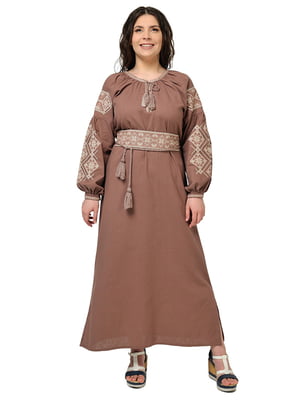 Вишита коричнева сукня “Соломія”  | 6860844