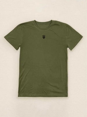 Патриотичная футболка цвета хаки | 6860991