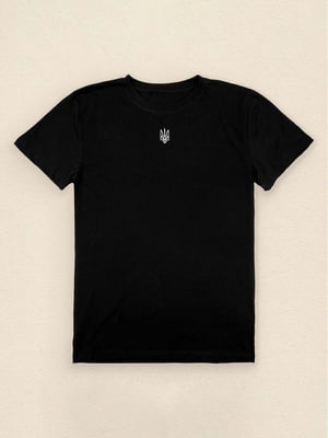 Чорна футболка з гербом | 6860992