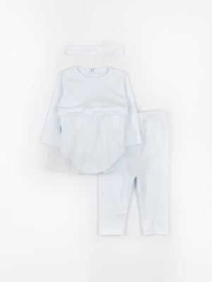 Праздничный комплект: боди, штаны, повязка для девочки | 6861161