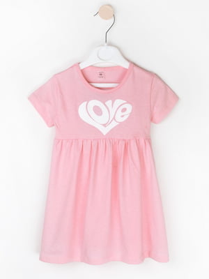 Розовое платье с рисунком | 6861300