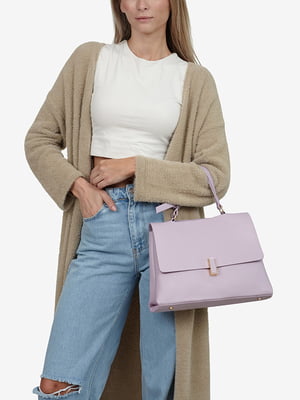 Кожаная сумка кросс-боди лилового цвета | 6861880