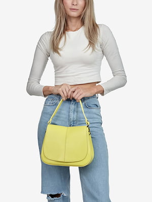 Кожаная сумка через плечо лимонного цвета | 6861887
