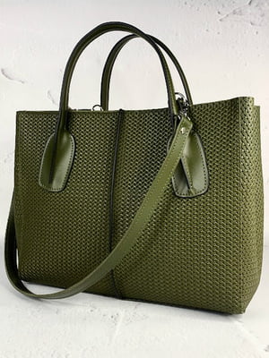 Зелена шкіряна сумка Форта | 6862004