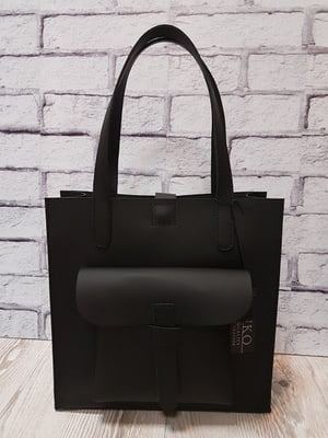 Чорна шкіряна сумка-шопер Гарда | 6862050