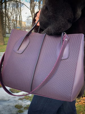 Фіолетова шкіряна сумка Форта | 6862066