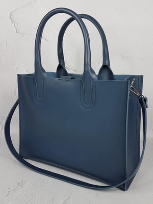 Синя шкіряна сумка Соло | 6862072