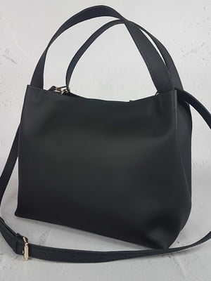 Чорна шкіряна сумка Жаклін-плюс | 6862174