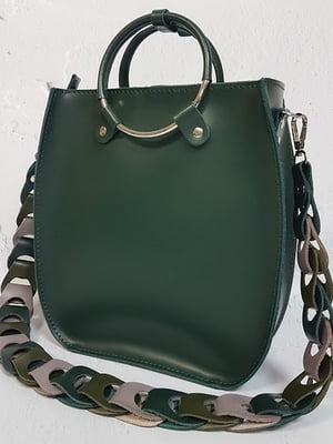 Зелена шкіряна сумка Мальва | 6862372