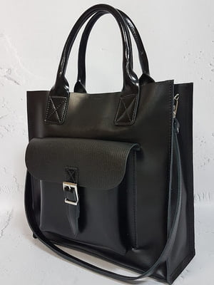 Чорна шкіряна сумка Гарда | 6862500