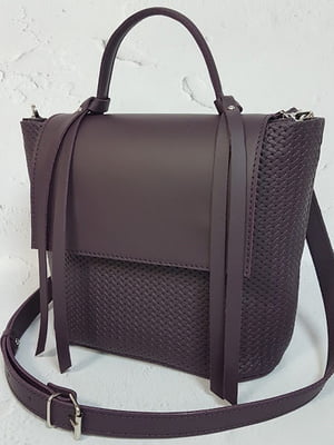 Фіолетова шкіряна сумка Керрі | 6862511