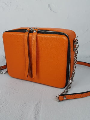 Оранжева шкіряна сумка Квадро | 6862546