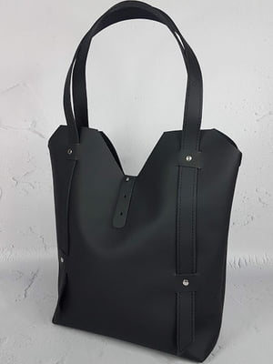 Чорна шкіряна сумка Адель | 6862557