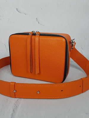 Оранжева шкіряна сумка Квадро | 6862597