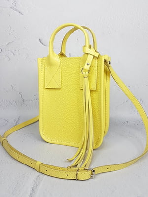 Жовта шкіряна сумка Амелі | 6862636